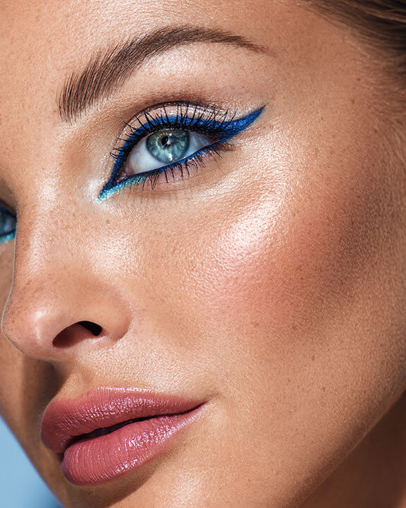 Woman wearing beauty products